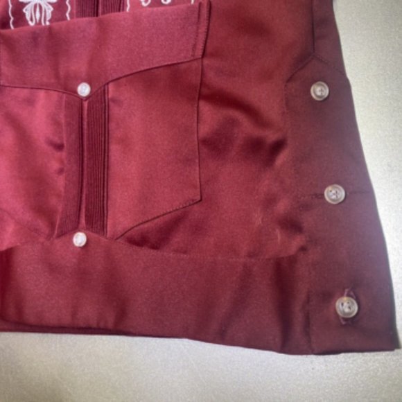 Guayabera Campos 42 White Button Shirt Bordados Finos Copacabana 4 pockets - Picture 5 of 12